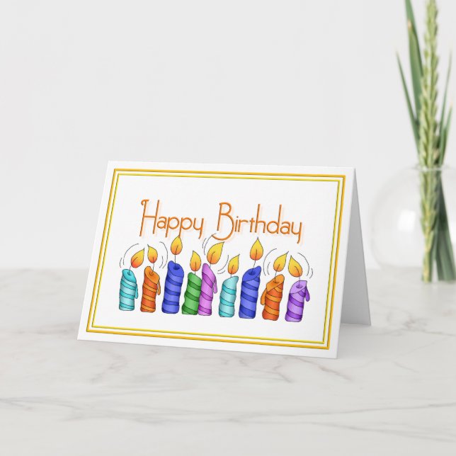 Birthday Candles Greeting Card (Front)