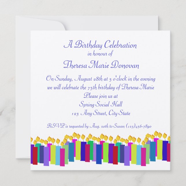 Birthday Candles Invitation (Front)