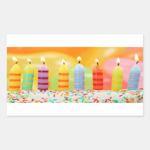Birthday Candles Rectangular Sticker