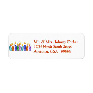 Birthday Candles Return Address Labels