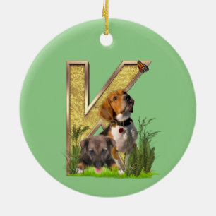 Birthday-Capital- letter-E Art Tote Bag Ceramic Ornament