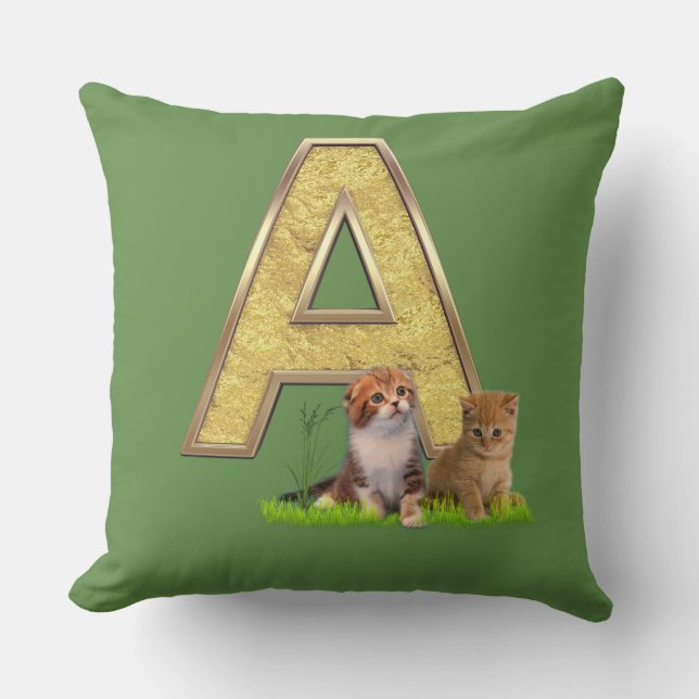 Birthday-Capital Monogram -letter A T-shirt Cushion (Front)