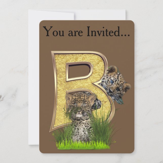 Birthday-Capital Monogram -letter B Invitation (Front)