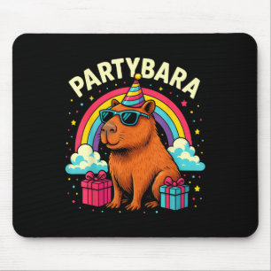 Birthday Capybara Tee For Kids Fun Partybara Capyb Mouse Pad