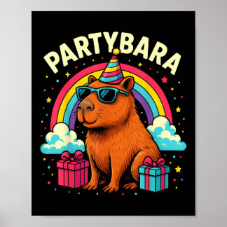 Birthday Capybara Tee For Kids Fun Partybara Capyb Poster