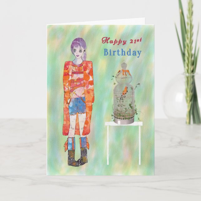 Birthday Card 21st. Birthday for Female (Front)