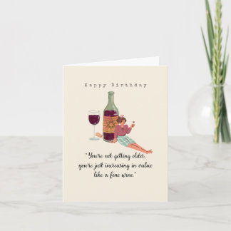Birthday Card - Age & Wine