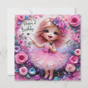 BIRTHDAY CARD ~ ballerina ~ pink ~