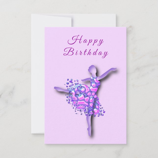 Birthday Card Ballet Dancer Girl Ballerina (Front)