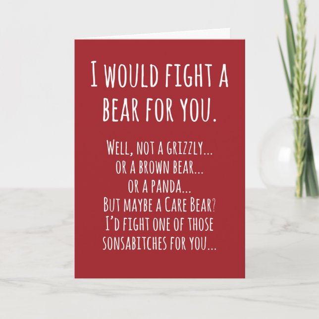 Birthday Card Bear Fight (Front)