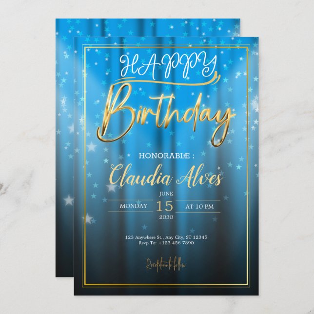 birthday card, birthday card printable (Front/Back)