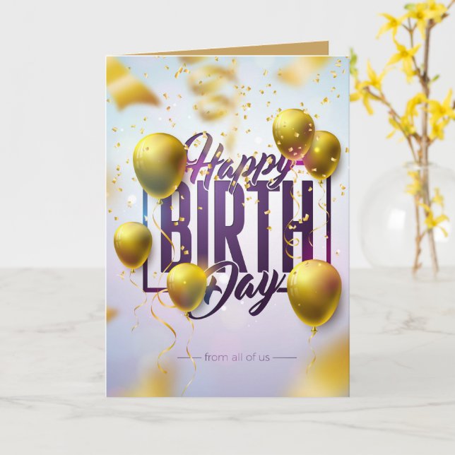 birthday card - birthday greeting (Yellow Flower)