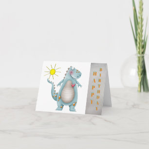 Birthday Card - Blue Dino Design 2