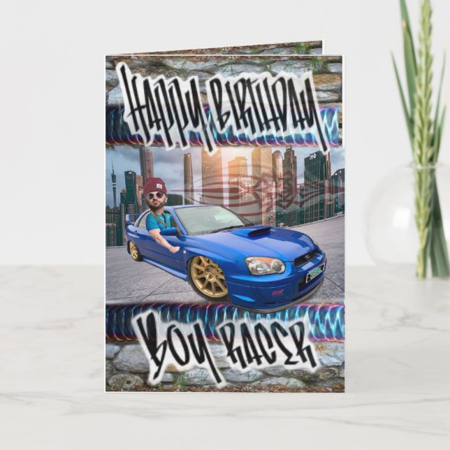 Birthday card boy racer (Front)