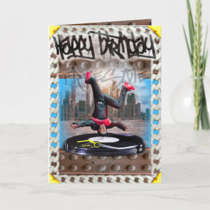 Birthday card breakdancer