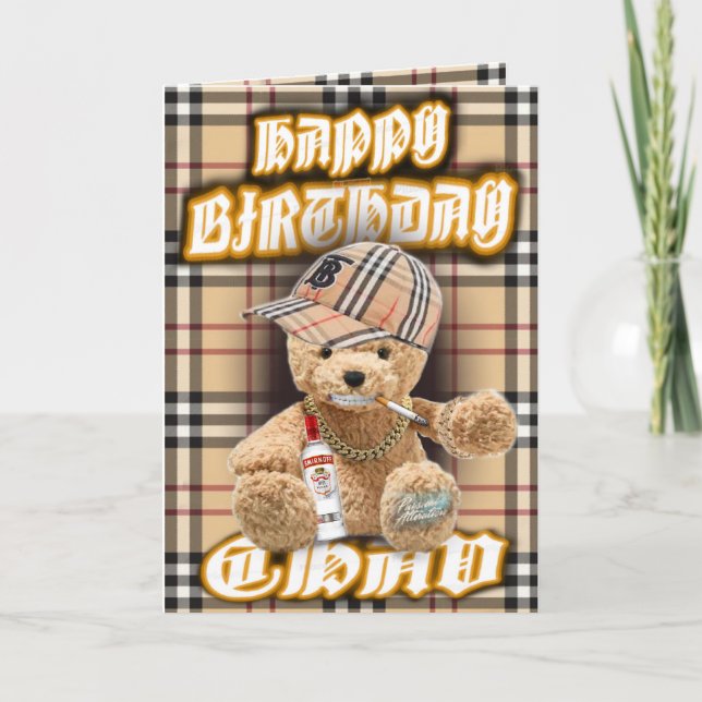 Birthday card chav bear (Front)