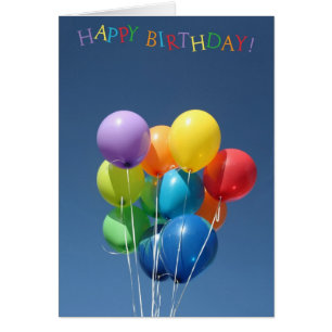 Birthday Card coloured balloons