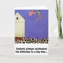 birthday card cows humourous