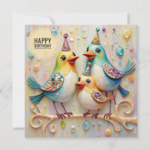BIRTHDAY CARD ~ Cute Birds ~ 