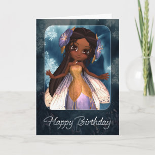 Birthday Card - Cute Blue Fairy