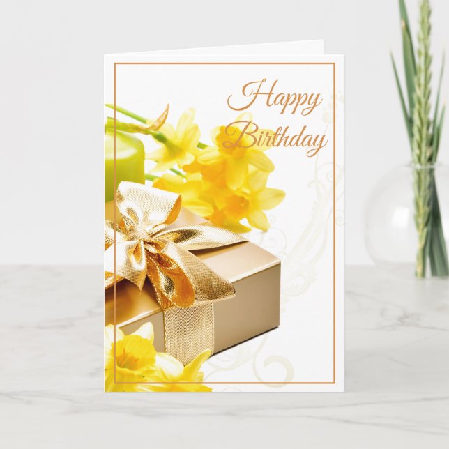 Birthday Card-Daffodils Card (Front)