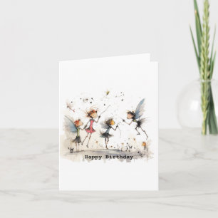 Birthday Card, fairy birthday card, cute birthday  Card