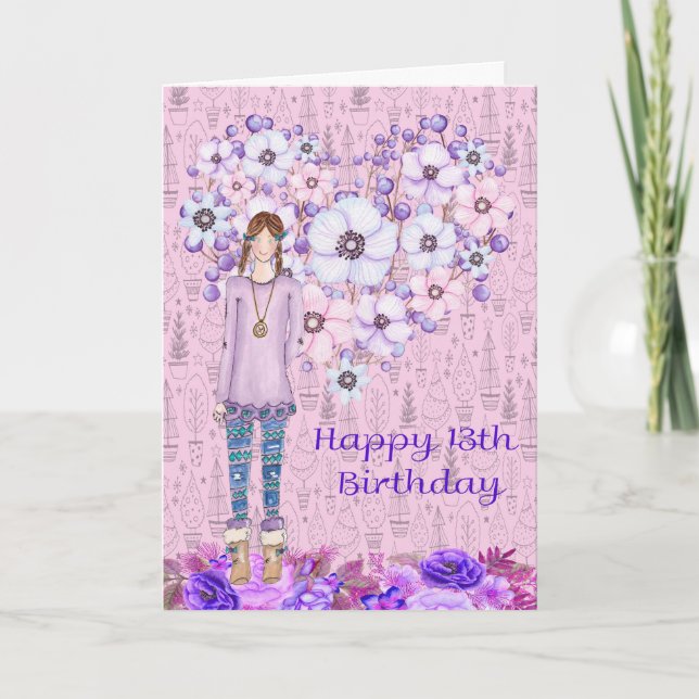 Birthday Card for 13 Year Old Girl (Front)