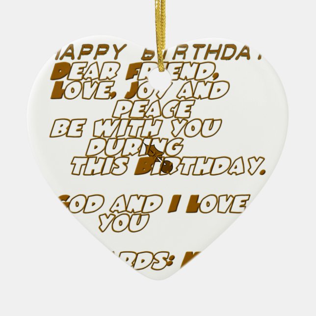 Birthday Card for a Christian Friend Ceramic Ornament (Front)