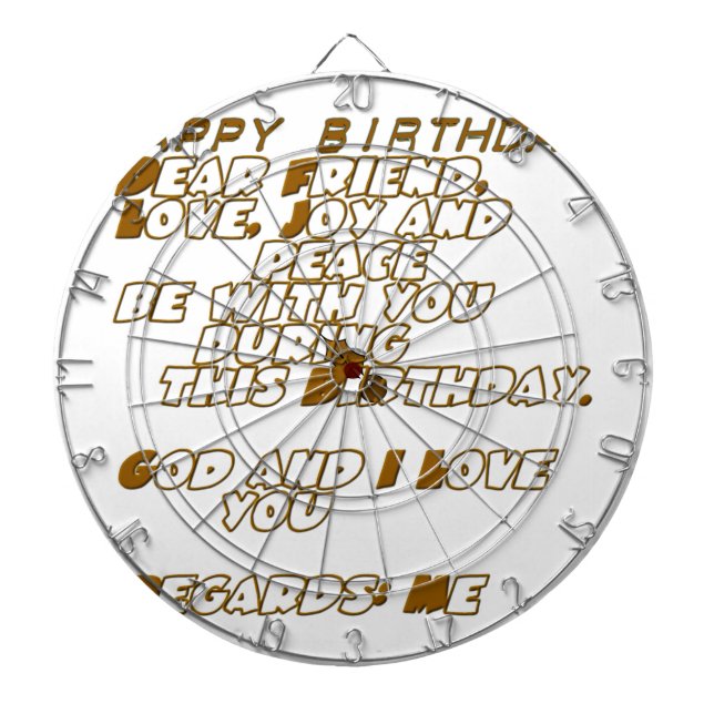 Birthday Card for a Christian Friend Dartboard (Front)