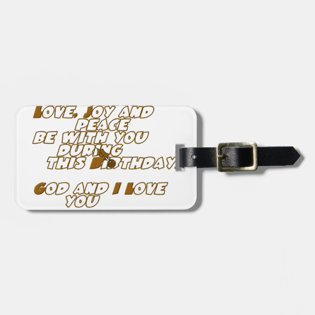 Birthday Card for a Christian Friend Luggage Tag (Front Horizontal)