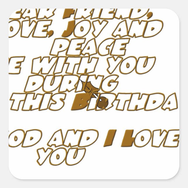 Birthday Card for a Christian Friend Square Sticker (Front)