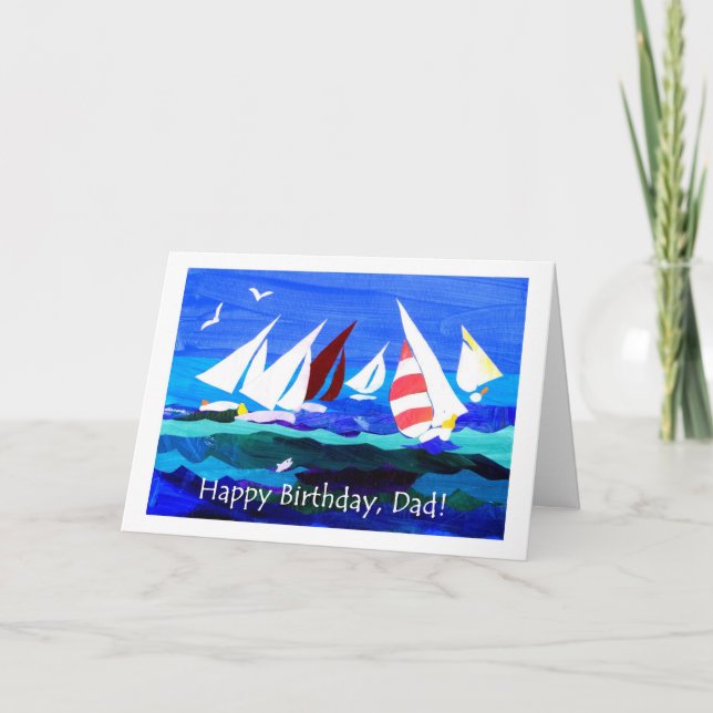 Birthday Card for a Father - Sailing (Front)