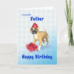 Birthday card for a father with a puppy