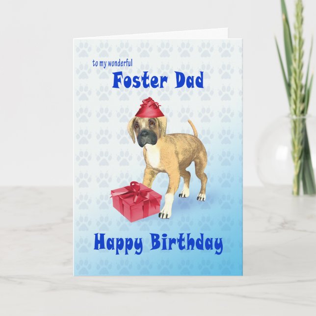 Birthday card for a foster dad with a puppy (Front)