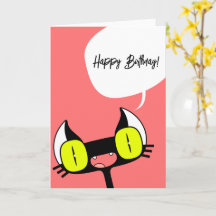 Birthday Card for a Girl with a Funny Kitten