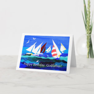 Birthday Card for a Godfather - Sailing