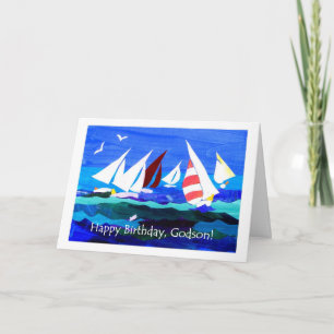 Birthday Card for a Godson - Sailing