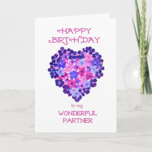 Birthday Card for a Partner - Flower Power