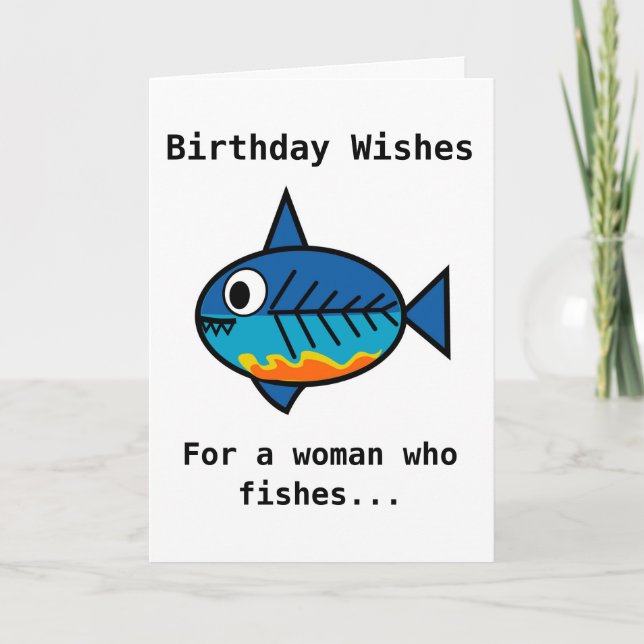 Birthday card for a woman who fishes. (Front)