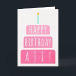Birthday Card for Aji<br><div class="desc">Birthday Card for Aji. If you call your grandmother Aji instead of Grandma, this birthday card is perfect for her. (Aji means grandmother in Marathi.). Your aji also will love this birthday card's gradient ombre pink design with a birthday cake that says "Happy birthday Aji!" Make this card customisable! Click...</div>