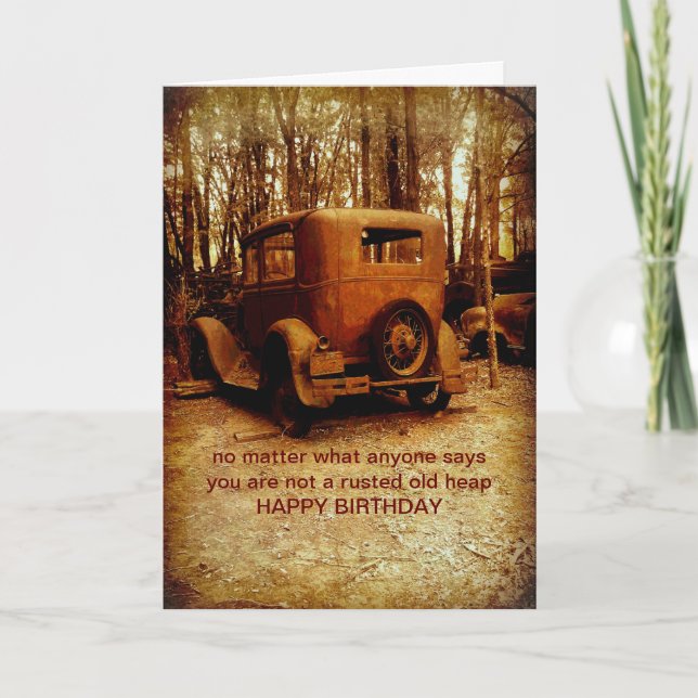 birthday card for classic car fan humourous photo (Front)