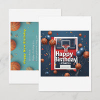 Birthday card for coach (Basketball Background)