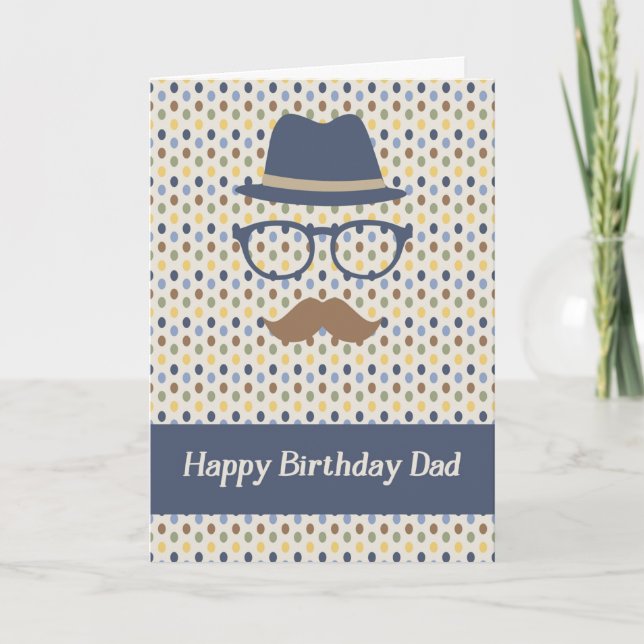 Birthday Card for Dad with Polka Dots (Front)