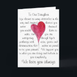 Birthday card for daughter with heart and words<br><div class="desc">Original quote and watercolor heart from my collection.</div>