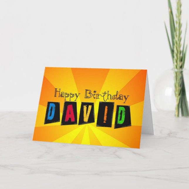 Birthday card for David (Front)