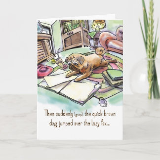Birthday Card for Dog Lover - Revisionist Pug