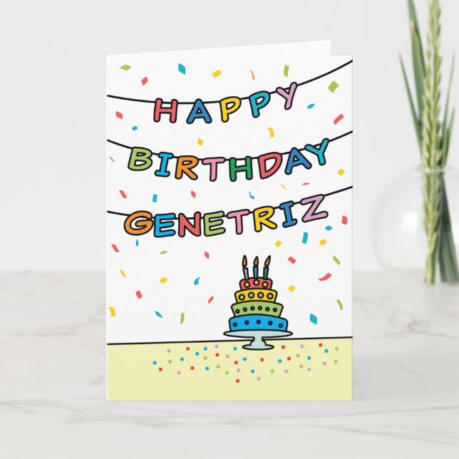 Birthday Card for Genetriz (Front)