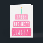 Birthday Card for Giagiá<br><div class="desc">Birthday Card for Giagiá. If you call your grandmother Giagia instead of Grandma, this birthday card is perfect for her. (Giagiá means grandmother in Greek.). Your giagia also will love this birthday card's gradient ombre pink design with a birthday cake that says "Happy birthday Giagiá!" Make this card customisable! Click...</div>