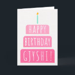 Birthday Card for Gjyshi<br><div class="desc">Birthday Card for Gjyshi. If you call your grandfather Gjyshi instead of Grandpa, this birthday card is perfect for him. (Gjyshi means grandfather in Albanian.). Your gjyshi also will love this birthday card's gradient ombre pink design with a birthday cake that says "Happy birthday Gjyshi!" Make this card customisable! Click...</div>