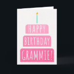 Birthday Card for Grammie<br><div class="desc">Birthday Card for Grammie. If you call your grandmother Grammie instead of Grandma, this birthday card is perfect for her. Your grammie also will love this birthday card's gradient ombre pink design with a birthday cake that says "Happy birthday Grammie!" Make this card customisable! Click "Edit Design", "Inside Bottom/Right: Text...</div>